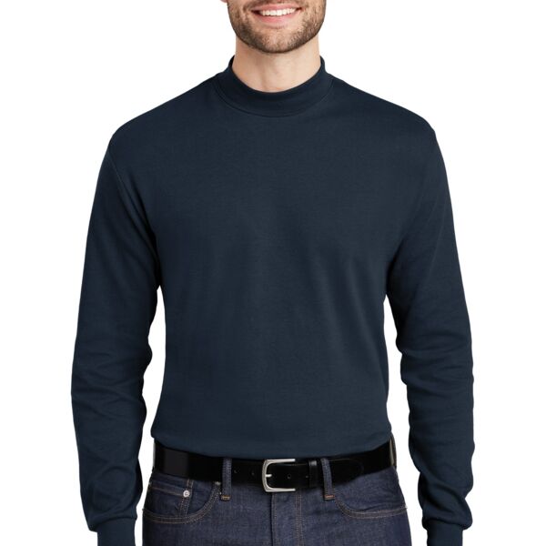 Interlock Knit Mock Turtleneck - Embroidered left chest logo & collar Thumbnail
